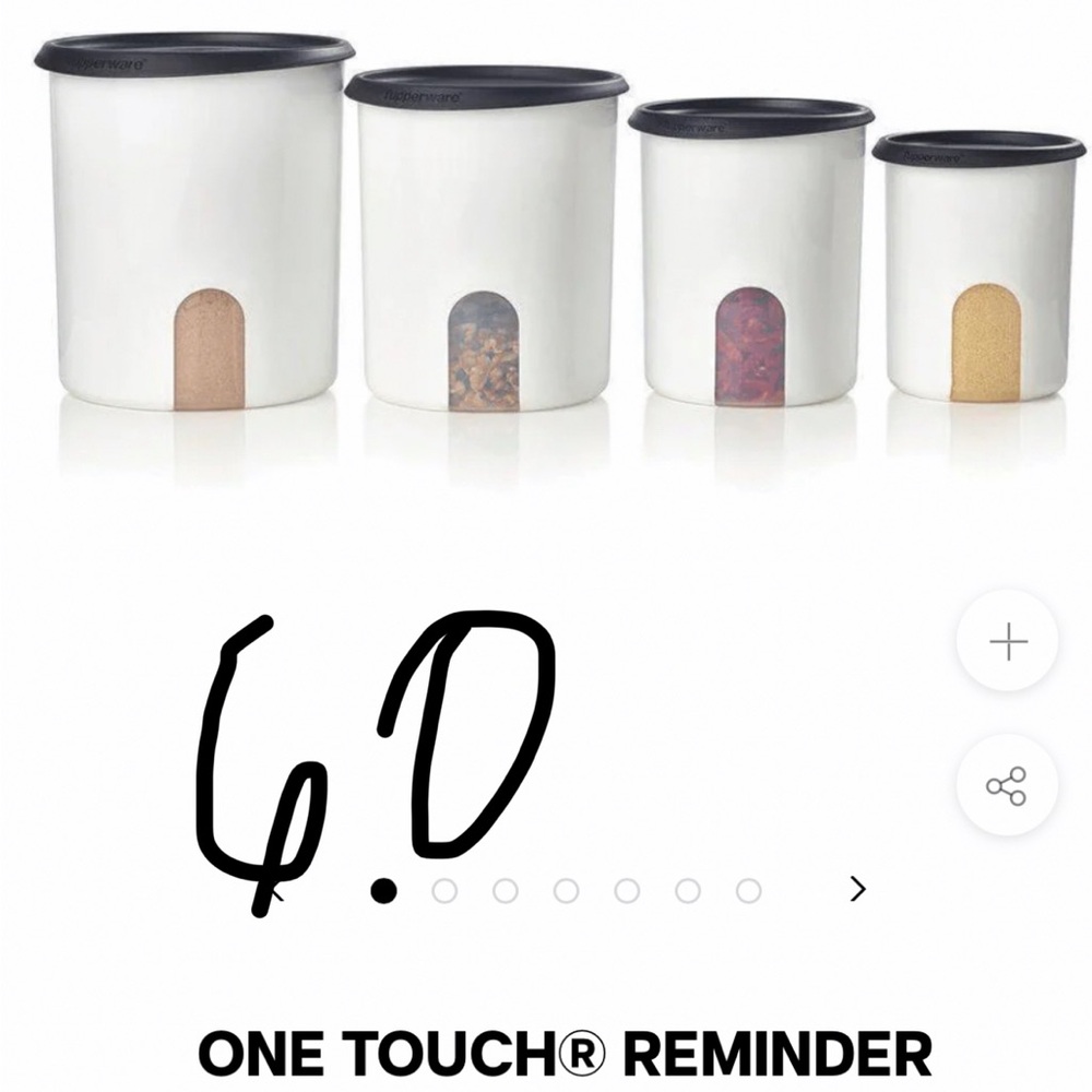 Tupperware One Touch Canister Set - Black and White